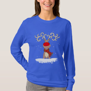 Red-nosed reindeer graphic t-shirt