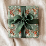 Red Nosed Reinder Decoupage Vintage Damask Wrapping Paper<br><div class="desc">This design may be personalised by choosing the customise further option. You may also transfer onto other items. Contact me at colorflowcreations@gmail.com or use the chat option at the top of the page if you wish to have this design on another product or need assistance. See more of my designs...</div>