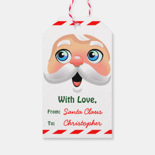 Red Nosed Santa Claus Gift Tags