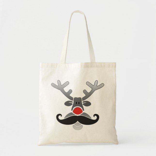 Red Nosed with Moustache Tote Bag (Front)