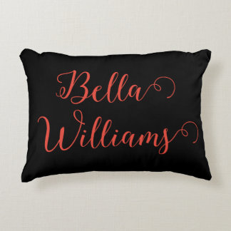 Red Note on Black Decorative Cushion