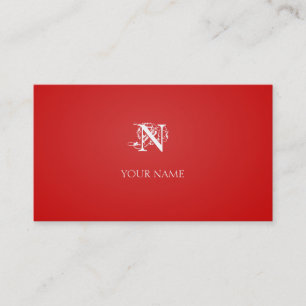 Red Nouveau Business Card