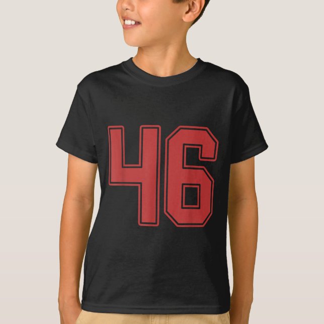Red Number 46 Jersey Player Uniform #46  T-Shirt (Front)