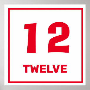 Red number twelve Poster