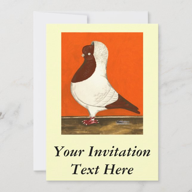 Red Nun Pigeon Invitation (Front)