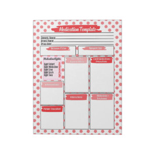 Red Nursing Student Medication Template Notepad