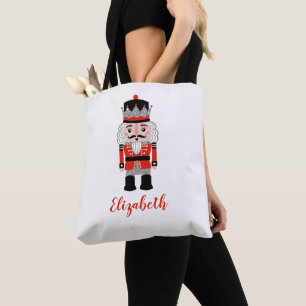 Red Nutcracker Christmas Holiday Tote Bag