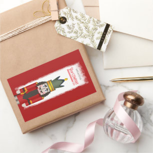Red Nutcracker Company Logo Christmas Rectangular Sticker