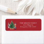 Red Nutcracker Return Address Label<br><div class="desc">Red Nutcracker Return Address Label. This cute and unique holiday nutcracker return address label features hand-painted watercolor nutcracker toy soldiers,  a beautiful Christmas tree,  and text for personalising your name and return address on a red background. Find matching items in the Christmas Holiday Nutcracker Collection.</div>