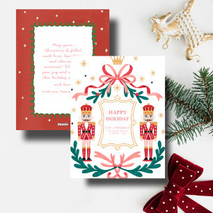 Red Nutcracker Soldiers Happy Holiday Christmas  Card