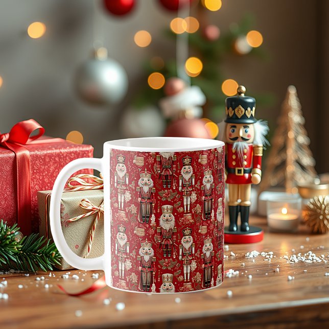 Red nutcrackers pattern Christmas Coffee Mug (Creator Uploaded)