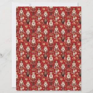 Red nutcrackers pattern Christmas craft paper