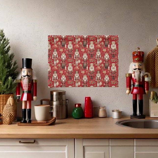 Red nutcrackers pattern Christmas Tea Towel (Creator Uploaded)