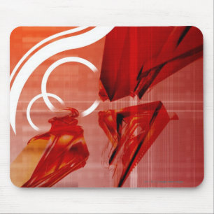 Red objects with white lines mouse pad