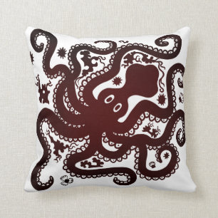 Red Octopus Cushion