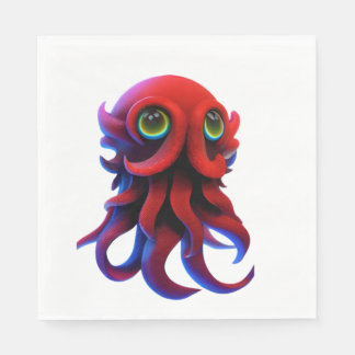 Red octopus  napkin