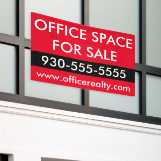 Red Office Space for Sale Commercial Real Estate Banner