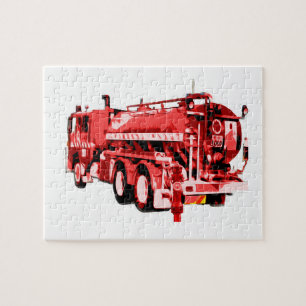 Red Oil Painted Fire Engine, Jigsaw Puzzle