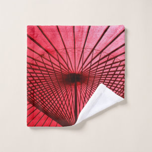 Red oil-paper umbrella wash cloth