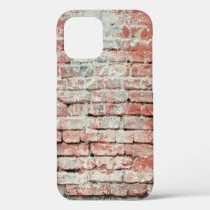 Red old worn brick wall texture background. Vintag iPhone 12 Case