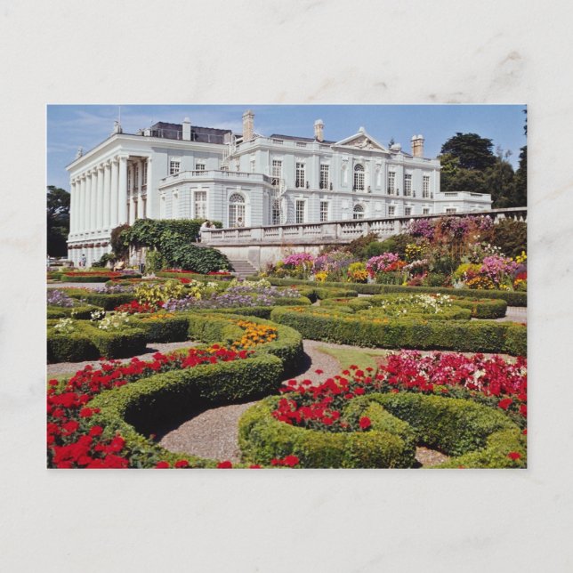 Red Oldway mansion, Paignton, Devon, England flowe Postcard (Front)