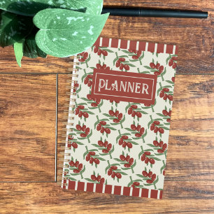 Red Olives and Stripes Pattern Planner