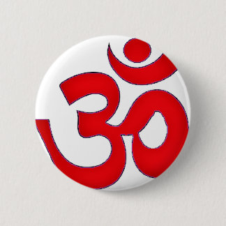 Red OM,AUM, SANSKRIT, MANTRA, TANTRA, YOGA 6 Cm Round Badge