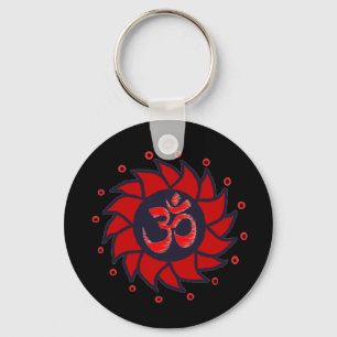 Red Om Sign - Yoga Keychain