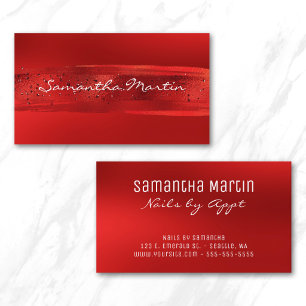 Red Ombre Brush Stroke Business Card