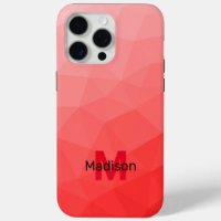Red ombre geometric mesh pattern Monogram