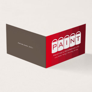 Red Ombre, Paint Buckets, Painter & Decorator Business Card