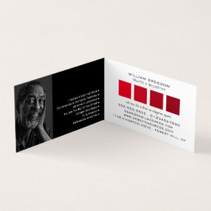 Red Ombre Squares, Painter & Decorator Photo Business Card