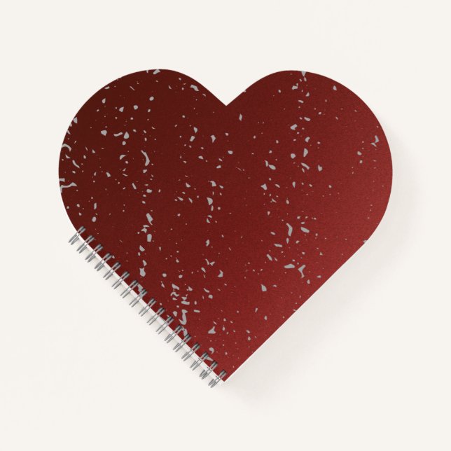 Red Ombre w Grey Specks Notebook – Stylish Journal (Front)