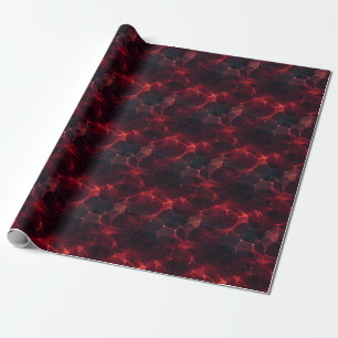 Red on Black Abstract Wrapping Paper