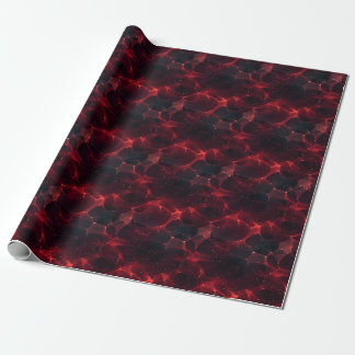 Red on Black Abstract  Wrapping Paper