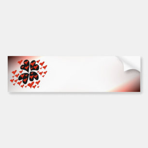Red on Black Hearts Bumper Sticker