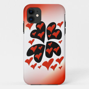Red on Black Hearts Case-Mate iPhone Case