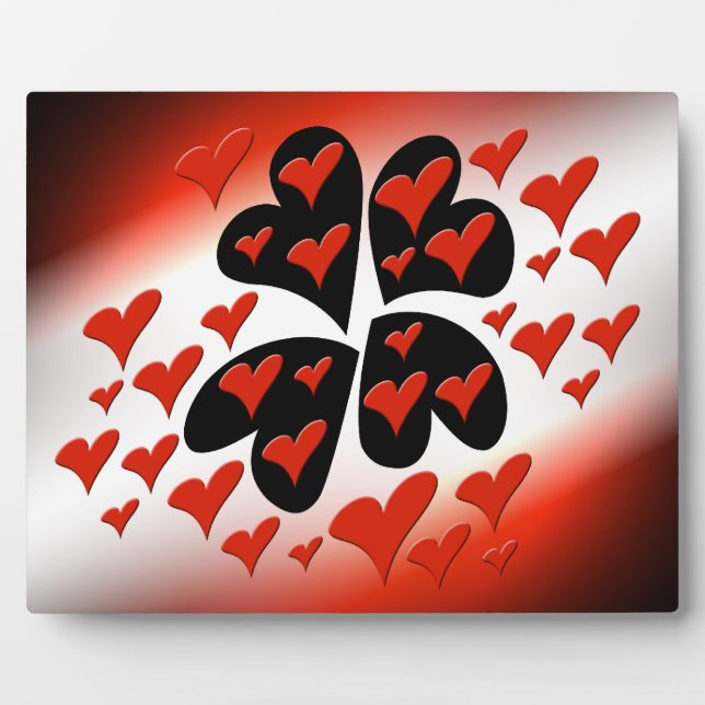 Red on Black Hearts Plaque (Front)