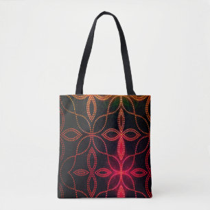 Red on black Tote Bag