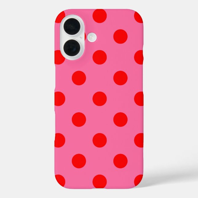 Red On Pink Polka Dots Pattern Design Case-Mate iPhone Case (Back)