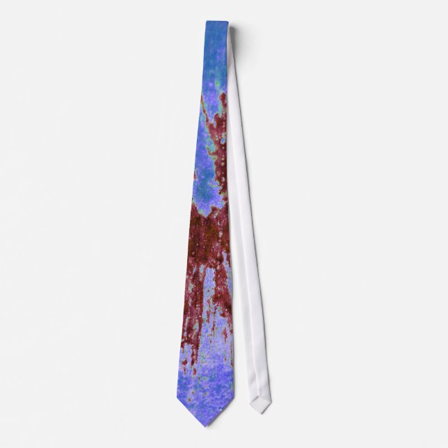 Red on Purple and Blue Paintball Tie (Front)