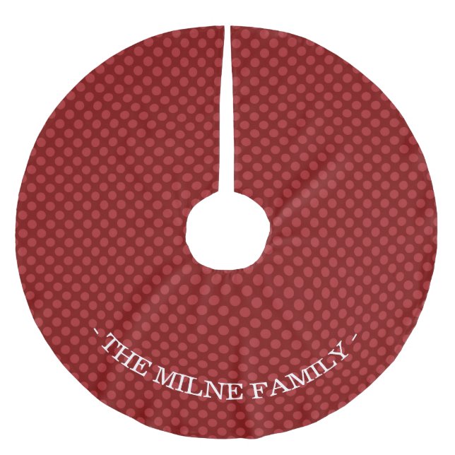 Red on Red Dots - Christmas Tree Skirt (Front)
