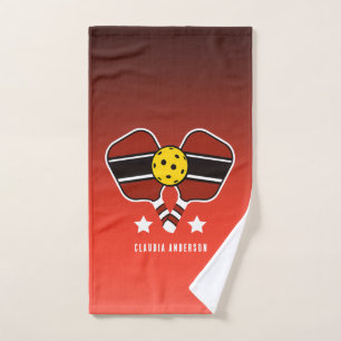 Red on red faded back Customisable name Hand Towel