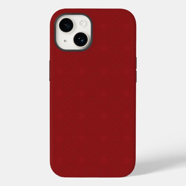 Red on Red Flowers Phone Case (Back)