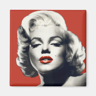 Red on Red Lips Marilyn Magnet