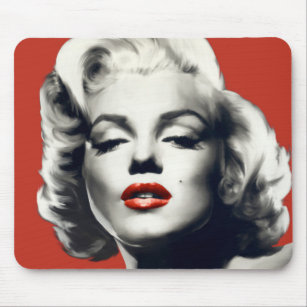 Red on Red Lips Marilyn Mouse Pad