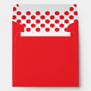 Red on White Polka Dot Envelope