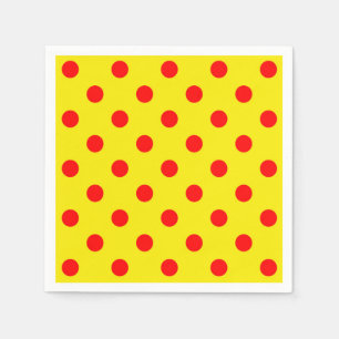 Red On Yellow Polka Dots Pattern Design  Napkin