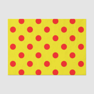 Red On Yellow Polka Dots Pattern Design Tissue Paper