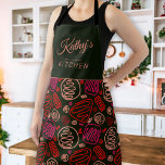 Red One Line Artistic Drawing Pattern Name Apron<br><div class="desc">Red One Line Artistic Drawing Pattern Name Apron. Add your name.</div>